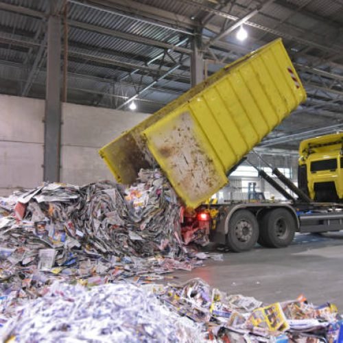 waste paper recycling for the production of new paper for the printing industry - waste paper storage and sorting plant